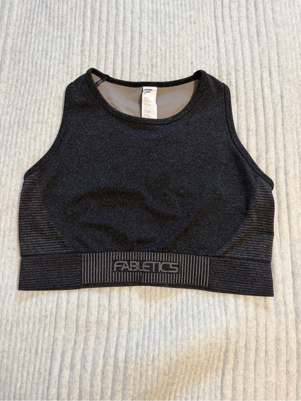 Fabletics Black High-Neck Seamless Sports Bra